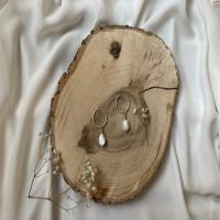 گوشواره نقره با باروک سفید
