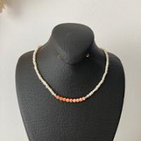 گردنبند مروارید اصل ریز و طلا 