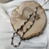 گردنبند مروارید رنگی (سه رنگ) با قفل طلا