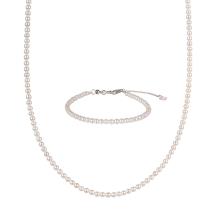 گردنبند و دستبند مروارید پرورشی 2.5mm