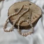 سرویس مروارید باروک اصل گلبهی با قفل نقره