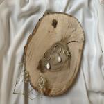 گوشواره نقره با باروک سفید