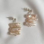 گوشواره مروارید باروک اصل میخی نقره